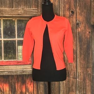 Ann Taylor Orange Button Up Shrug
